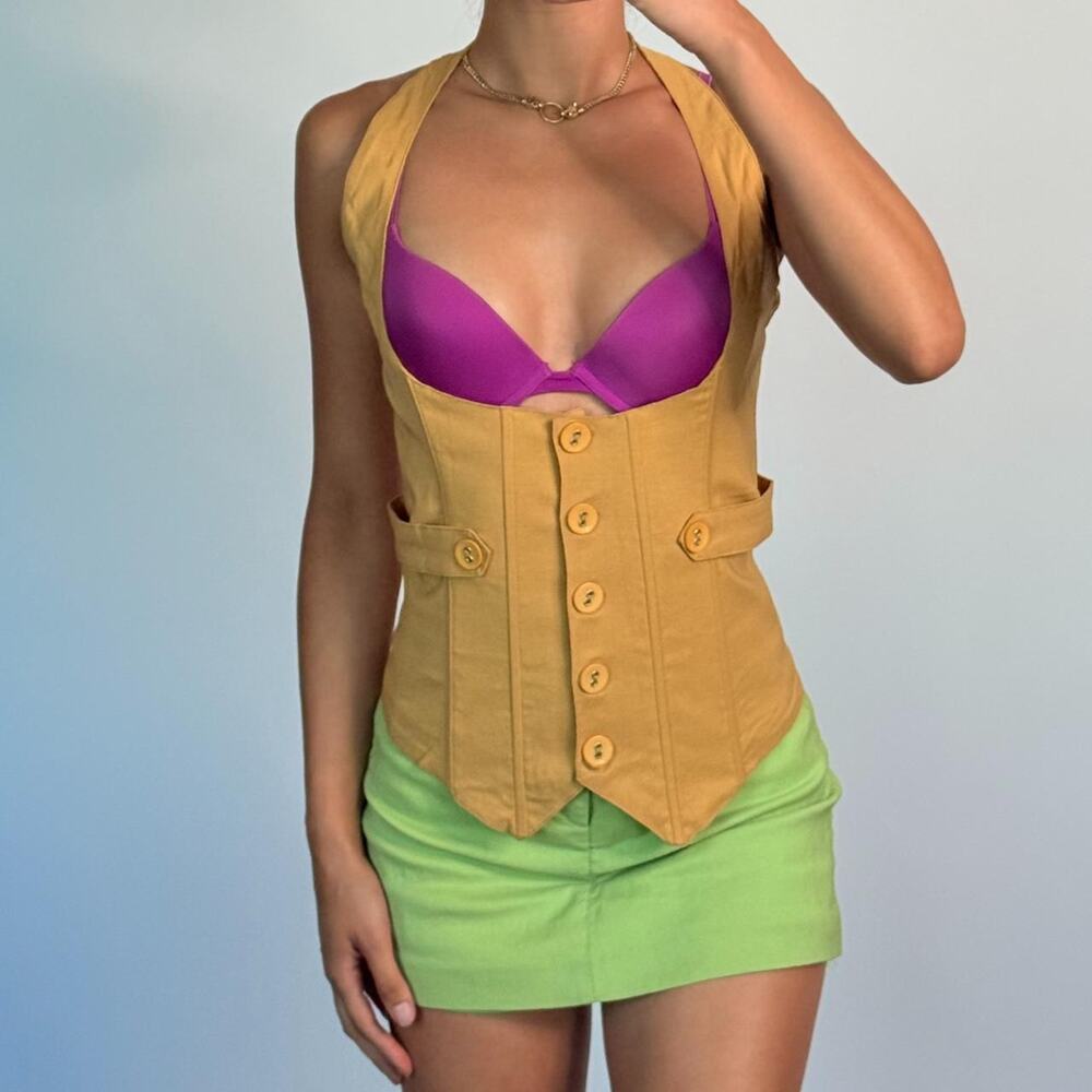 Yellow Underbust Corset M